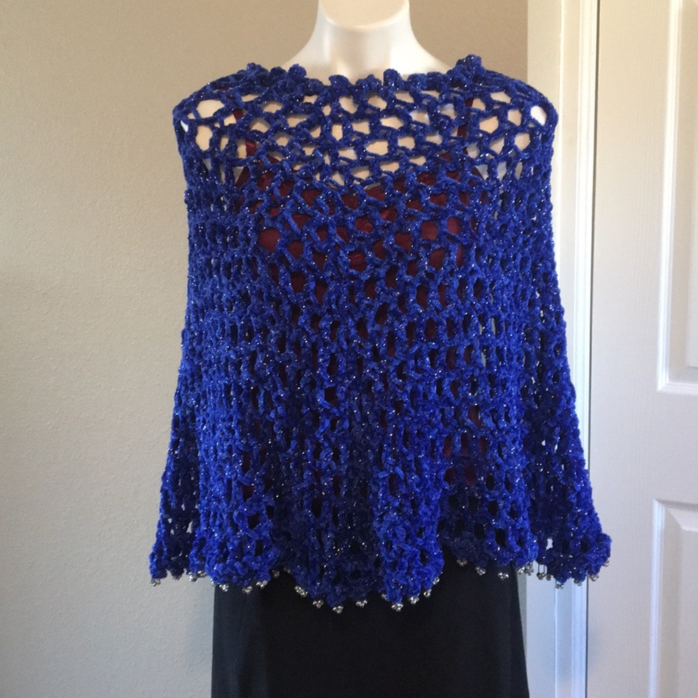 Handmade one of a kind crochet poncho